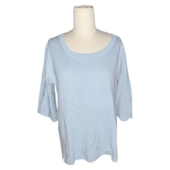 J. Crew Light Blue 3/4 Dramatic Sleeve Sweater