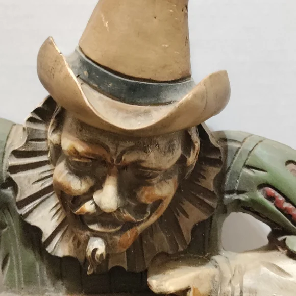 Vintage mirror - The coolest ever! Jester? Clown? Bard? Very old.