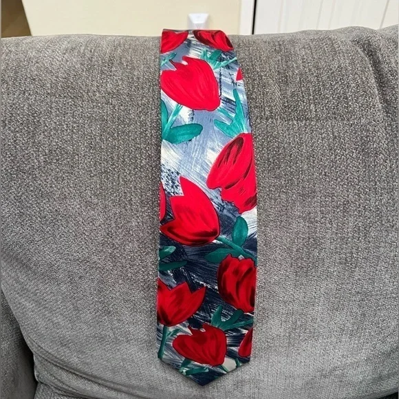Save the Children Jonathan Tulips Flowers Mens Neck Tie Career WearNeck Tie