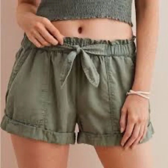 Aerie Army Green Camp Shorts
