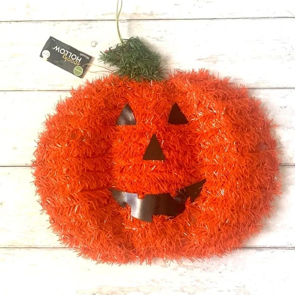 Halloween Pumpkin Wreath Home Decor Holiday Decorations Jack o Lantern NEW