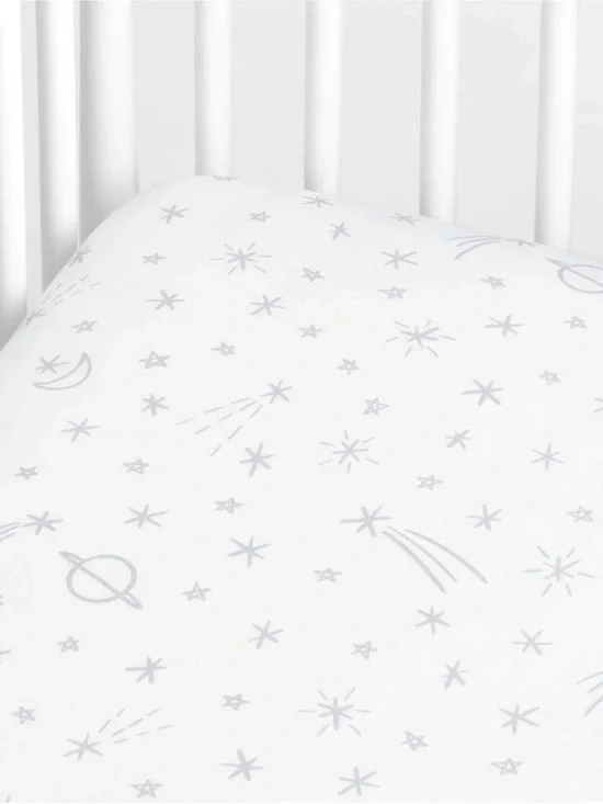 Crate&Barrel Celestial Crib Sheet Set in Light Gray (crib size)