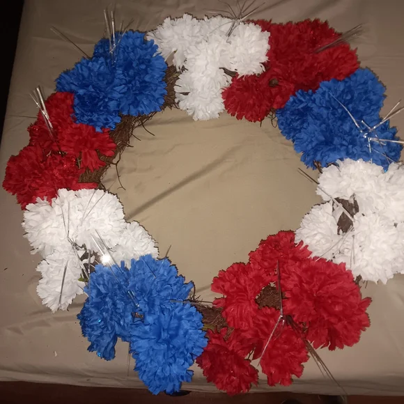 Celebrate It Glitter Carnation & Tinsel Wreath