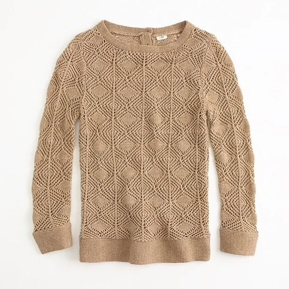 J. Crew Wool Crochet Sweater