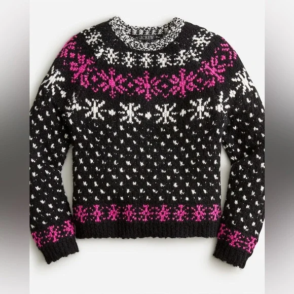 J.Crew Jacquard snowflake pullover sweater