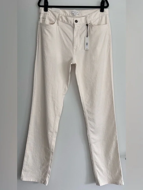 NWT Banana Republic Slim Fit Linen-Cotton Traveler Pant in Off-White - 34W x 32L