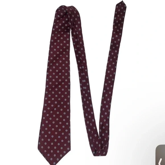 Christian Dior All Silk Maroon/Printed Printed Tie