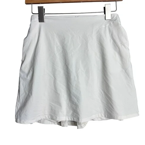 Nike Dri-FIT White Pleated Tennis Skirt Lace trim Inset Skort XS preppy sporty