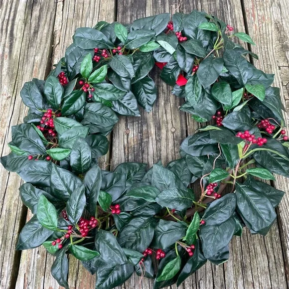 Vintage Christmas Wreath - winter wreath - holiday door wreath