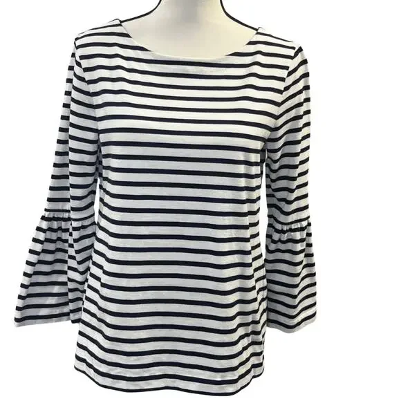 J. Crew Women's Striped Bell Sleeve Top Size S