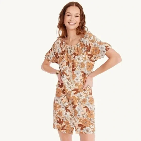 NEW J.Crew Floral Linen Mini Dress Size OO