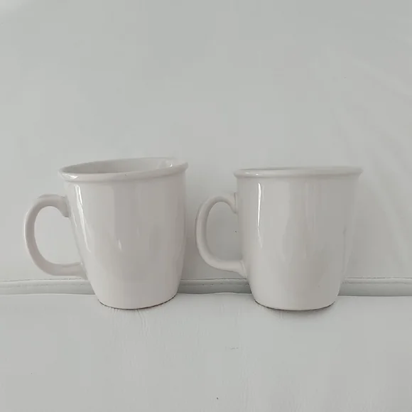 Crate&Barrel Elegant Cream Mugs
