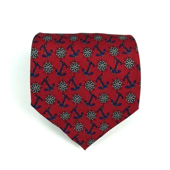 Utopia Men's Tie Handmade Red Anchor Compass Nautical Novelty Necktie 56