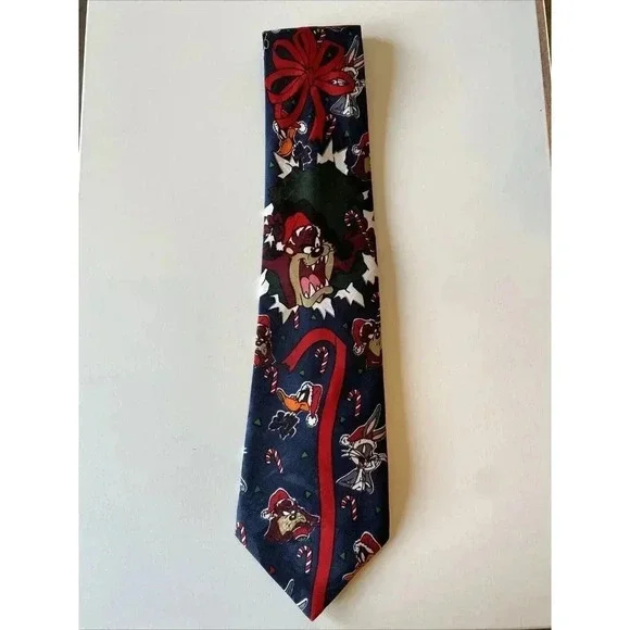 Looney Tunes Mania Vintage 1993 Christmas Tie 58.5