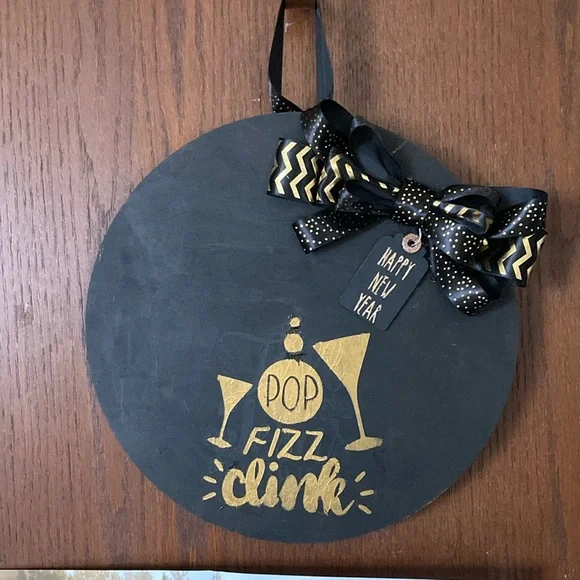 New Year’s door hanger. Happy New Year’s decor. New year door decor