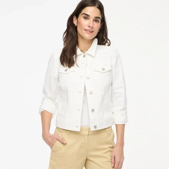 NWT J.Crew Classic Jean Jacket In White Wash