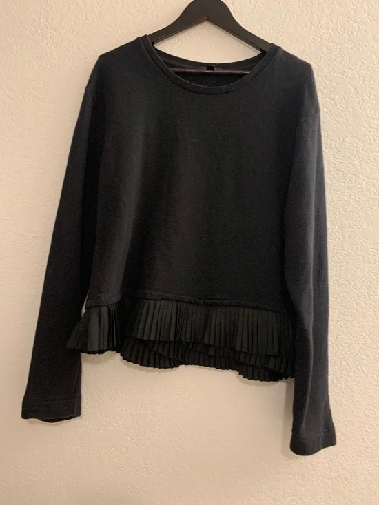 J.Crew Peplum Top with Ruffed Skirt | Black | XL