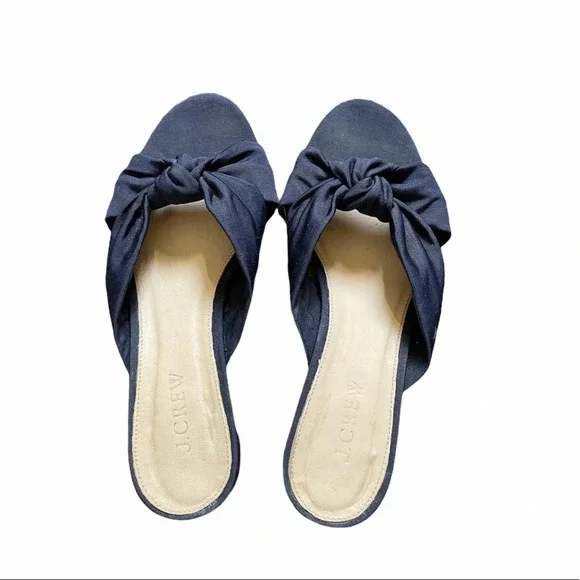 J.crew-knotted slide silk faille sandal size 6.5