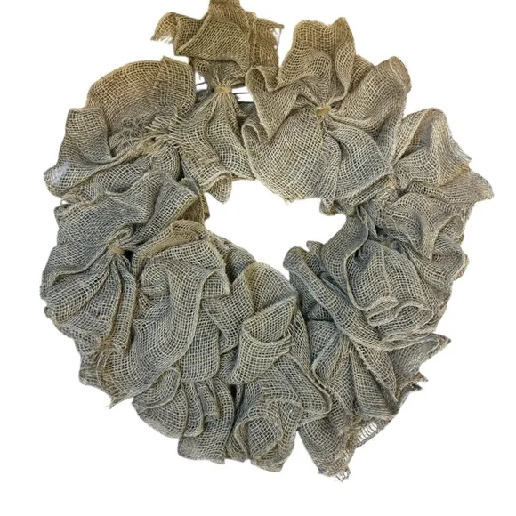 Handmade Burlap Deco Mesh Wreath Base – Rustic DIY Crafting Supply – Approx. 21