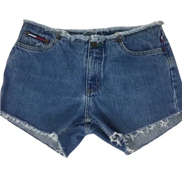 90’s Tommy Hilfiger Cutoff Light Denim Jean Shorts Size 7 JR.