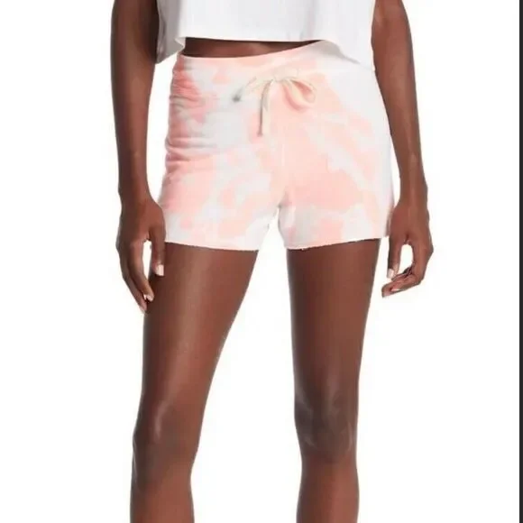 SUNDRY Tie Dye Drawstring Short Pop Peach Size 3 / Large