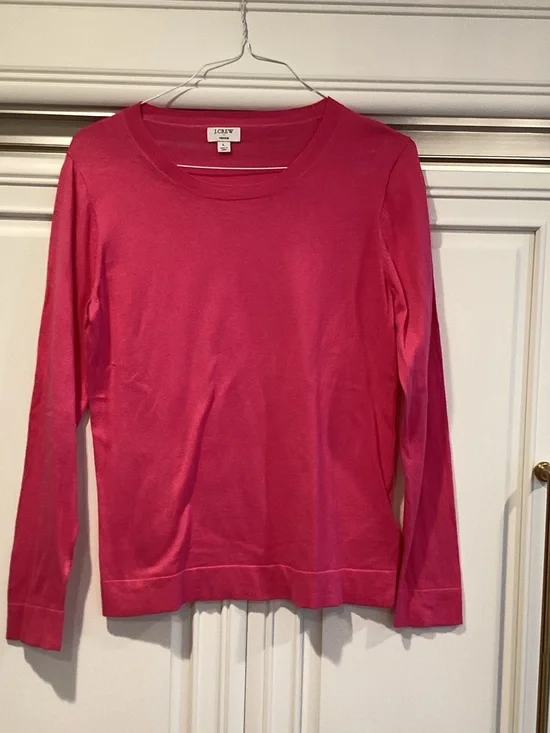 J. Crew Long Sleeve Crewneck Sweater - Hot Pink