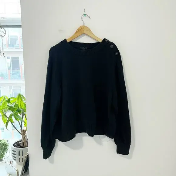J. Crew Black Button Supersoft Knit Sweater Size 3X