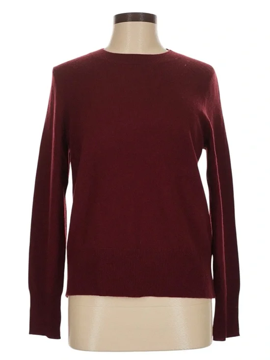J. Crew Cashmere Classic Fit Crewneck Size Medium Cranberry Cozy Fall Preppy