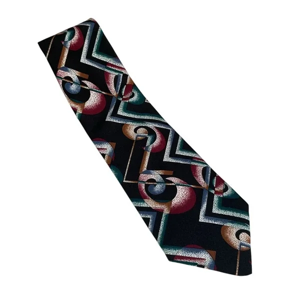 Vintage Tie 90s Surrey Micro Magic Geometric Abstract Pattern Made in USA