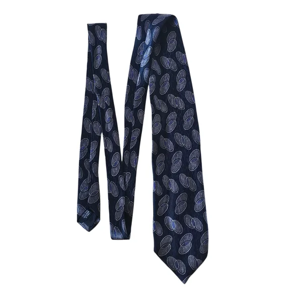 Paco Rabanne Paris Men's Silk Tie – Black Purple Gold Abstract Pattern Designer