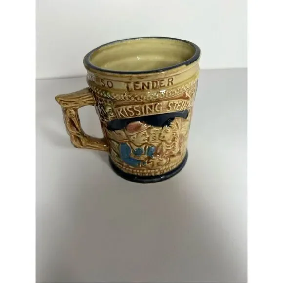 Vintage 1960s Two Handled Kissing Stein Mug Novelty