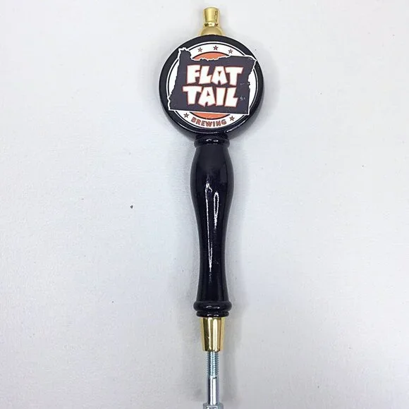 Flat Tail Brewing Tap Handle RARE‎ Corvallis Oregon Black Gold Beer Breweriana