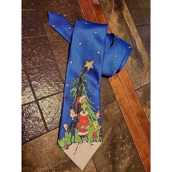 Vtg 95 Dr. Seuss How The Grinch Stole Christmas Grinch & Friends Tie Made Korea