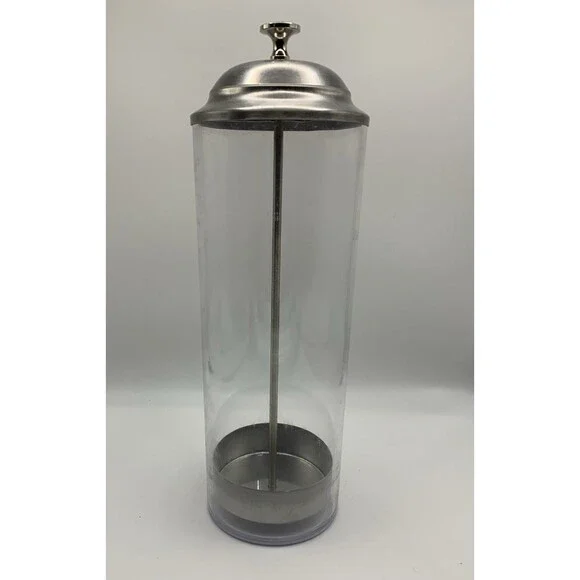 Countertop Straw Holder Dispenser Clear Plastic and Metal