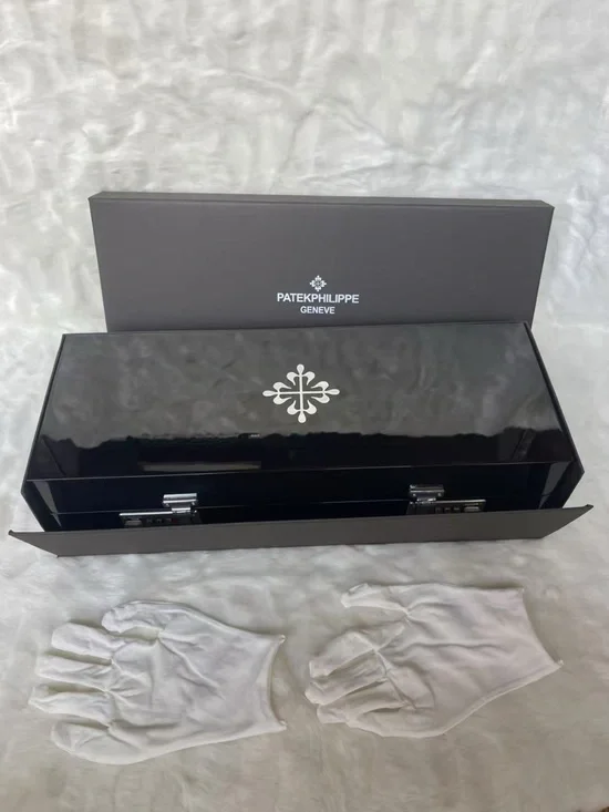 Patek Philippe Black Gloss Presentation Watch Box with White Gloves