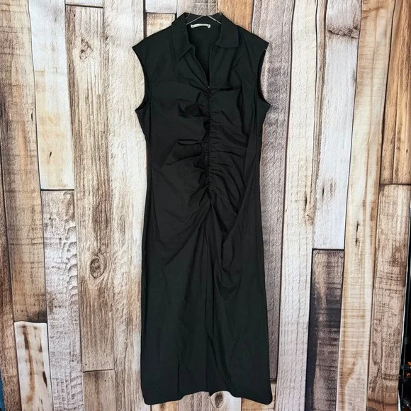 Abercrombie & Fitch Maxi Dress Sleeveless Ruched Minimalist Lagenlook‎ Style XL