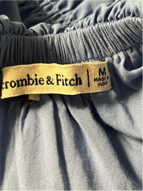 Abercrombie & Fitch Blue Off Shoulder Smocked Low Waist Maxi Dress NWOT
