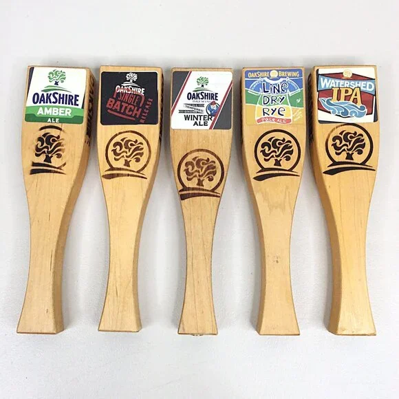 Lot‎ of 5 Oakshire Beer Tap Handles Amber Ale Watershed IPA Line Dry Rye Winter