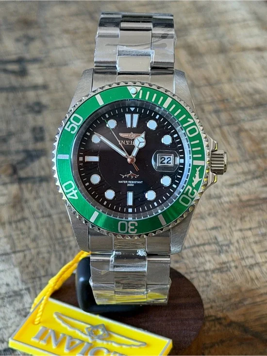 NEW Invicta Pro Diver Isobar Green Bezel Stainless Steel Watch 42mm 200M WR NIB