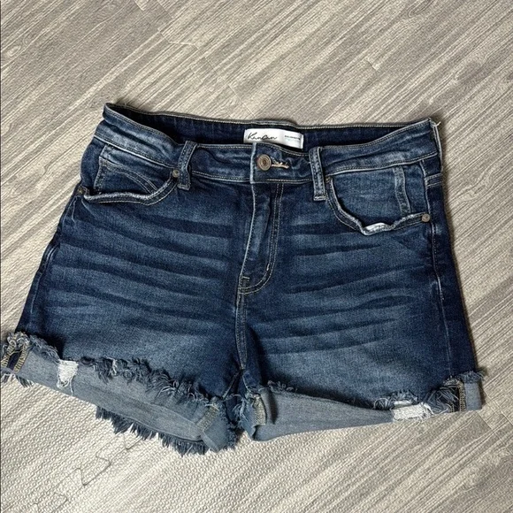 KanCan Blue Jean Shorts with Distressed Hem Size 27
