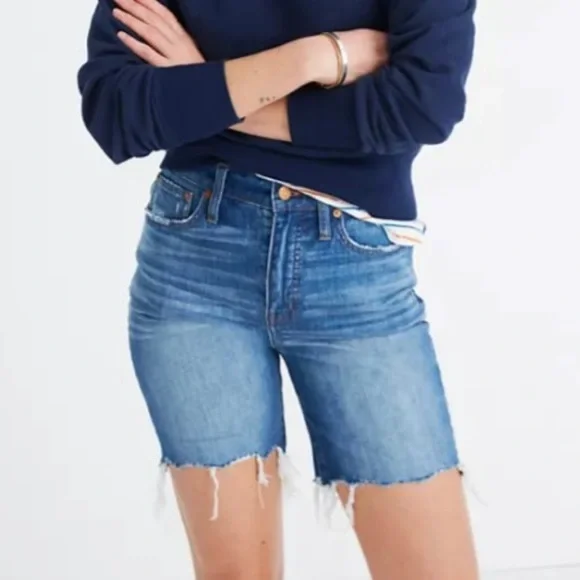 Madewell High-Rise Denim Mid-Length Shorts Size 25 L0367