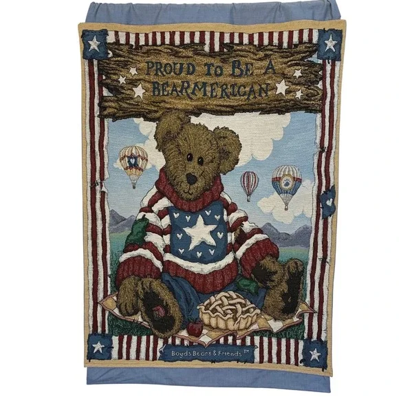 Boyds Bears & Friends USA America Proud‎ Be a Bear Merican Tapestry Wall Hanging