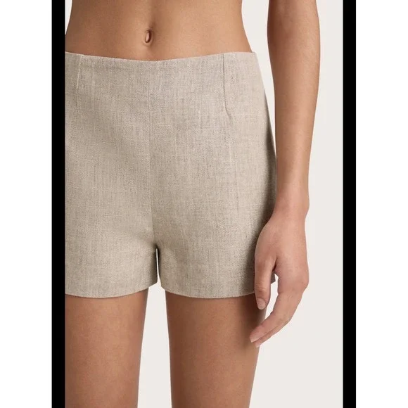 Reformation 100% Linen Old Money Natural Ecru Shorts Retro Boho Preppy 0