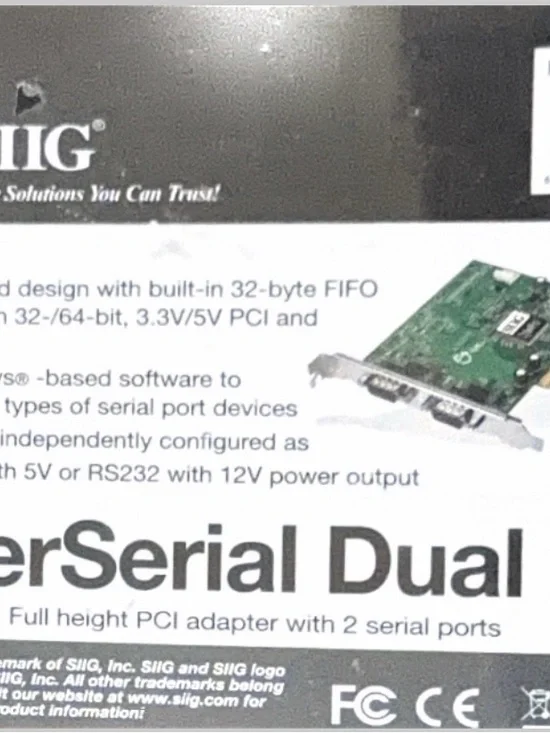 SIIG CyberSerial Dual Serial Port PCI Adapter Card JJ-P02012-S7 New Sealed