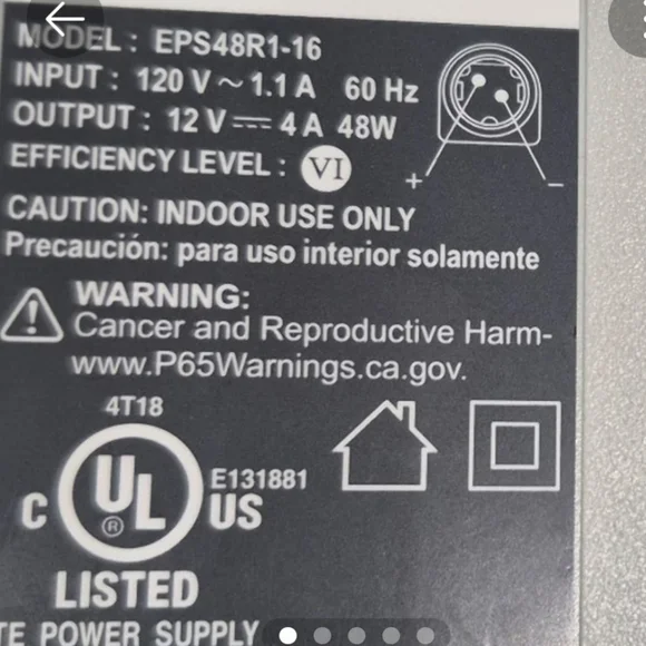 AT&T ACAdapter EPS48R1-16 12V 4A 48W AC ADAPTER for at&t gateways