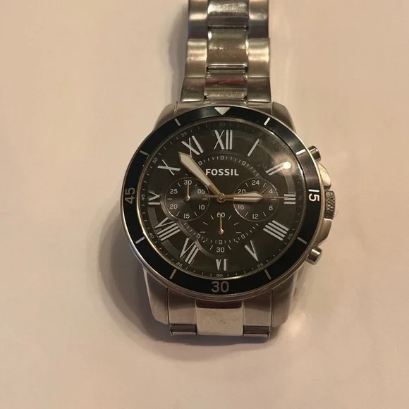 Men’s FOSSIL Neutra Chronograph Stainless Steel Watch, Silver , Quartz NEW