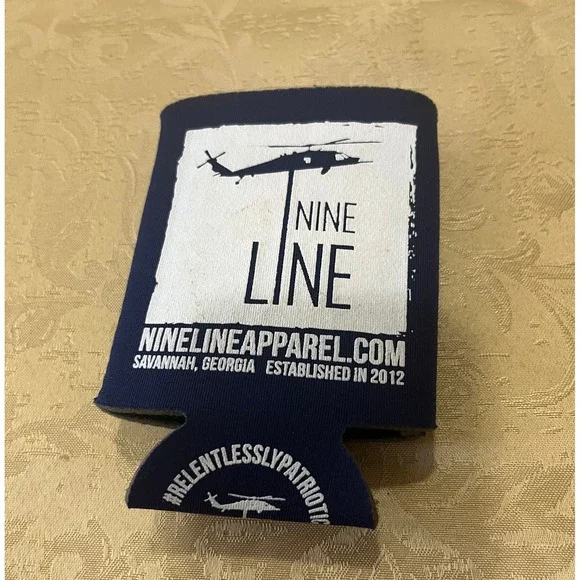 Nine Line Can Cooler Unisex OS Navy Blue Good Patriotic American Flag Koozie