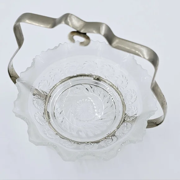 Vintage 2 Pc Chromium Plate & Glass Olive/Relish Dish Sheffield England