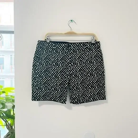 Talbots Weekender Blue & Green Polka Dot Bermuda Shorts Size 8