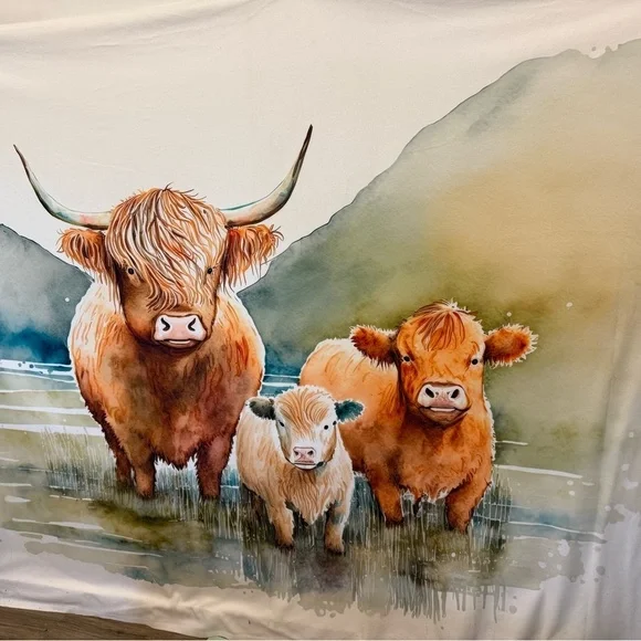 Highland Cow Print Photography Backdrop‎
